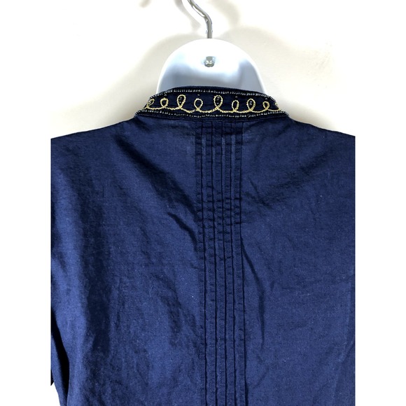 Lilly Pulitzer Women's Sarasota Beaded Tunic Top Size Small Navy Cotton - Picture 8 of 13